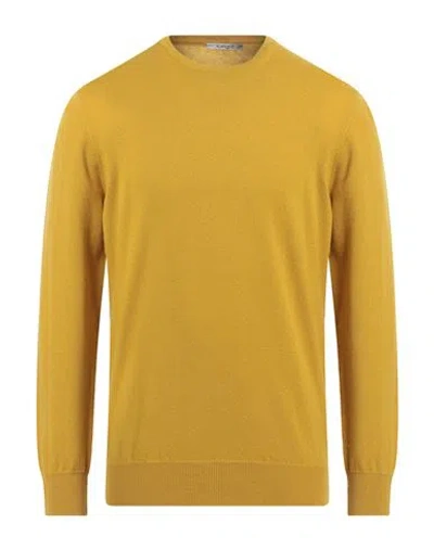 Kangra Cashmere Kangra Man Sweater Mustard Size 44 Merino Wool In Yellow