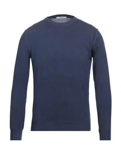 Kangra Cashmere Kangra Man Sweater Navy Size 38 Cotton In Navy
