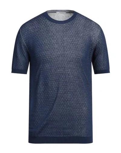 Kangra Cashmere Kangra Man Sweater Navy Size 42 Cotton
