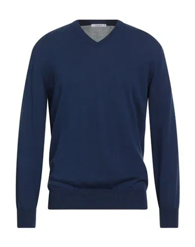 Kangra Cashmere Kangra Man Sweater Navy Size 42 Cotton In Blue