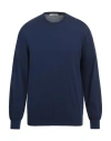 Kangra Cashmere Kangra Man Sweater Azure Size 48 Cotton In Navy