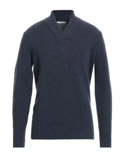 Kangra Cashmere Kangra Man Sweater Navy Size 44 Wool, Polyamide, Cashmere, Elastane In Blue