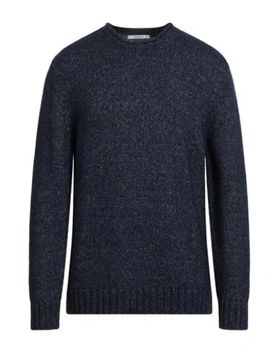 Kangra Cashmere Kangra Man Sweater Navy Size 46 Cotton, Wool, Acrylic, Alpaca Wool In Blue