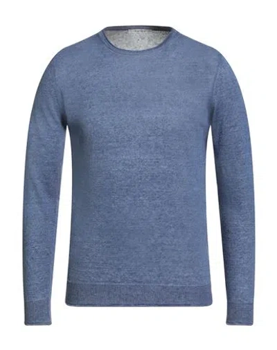 Kangra Cashmere Kangra Man Sweater Navy Size 46 Linen In Blue