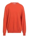 Kangra Cashmere Kangra Man Sweater Orange Size 50 Wool
