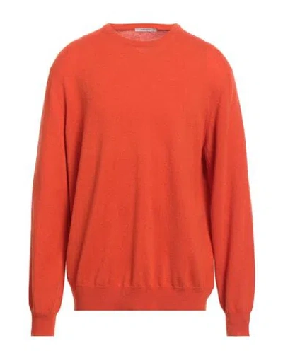 Kangra Cashmere Kangra Man Sweater Orange Size 50 Wool