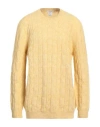 Kangra Cashmere Kangra Man Sweater Pastel Yellow Size 42 Cotton, Alpaca Wool, Polyamide, Wool, Elastane