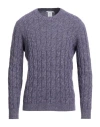 Kangra Cashmere Kangra Man Sweater Purple Size 38 Cotton, Alpaca Wool, Polyamide, Wool, Elastane