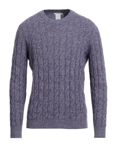 Kangra Cashmere Kangra Man Sweater Purple Size 38 Cotton, Alpaca Wool, Polyamide, Wool, Elastane