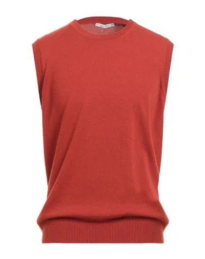Kangra Cashmere Kangra Man Sweater Rust Size 42 Wool, Cashmere