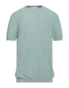 Kangra Cashmere Kangra Man Sweater Sage Green Size 44 Cotton, Polyamide In Blue