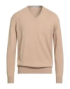 Kangra Cashmere Kangra Man Sweater Sand Size 42 Cashmere In Neutral