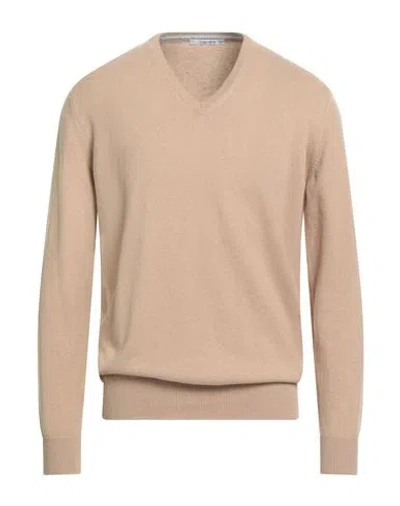Kangra Cashmere Kangra Man Sweater Sand Size 42 Cashmere In Neutral