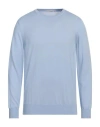 Kangra Cashmere Kangra Man Sweater Sky Blue Size 40 Wool In Blue