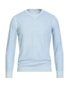Kangra Cashmere Kangra Man Sweater Sky Blue Size 42 Cotton, Polyamide