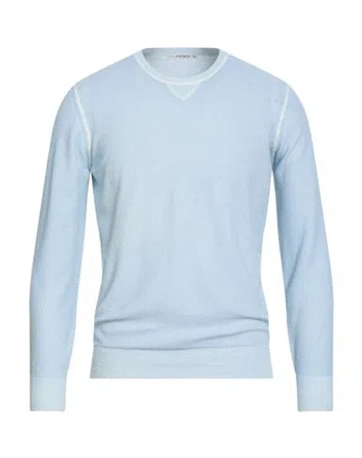 Kangra Cashmere Kangra Man Sweater Sky Blue Size 42 Cotton, Polyamide