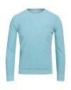 Kangra Cashmere Kangra Man Sweater Sky Blue Size 42 Cotton, Polyamide