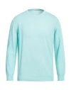 Kangra Cashmere Kangra Man Sweater Sky Blue Size 46 Cotton