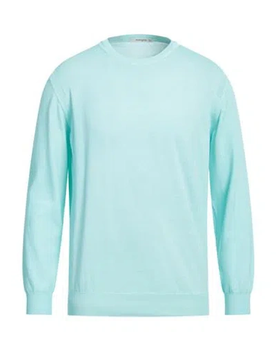 Kangra Cashmere Kangra Man Sweater Sky Blue Size 46 Cotton