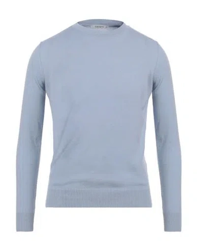 Kangra Cashmere Kangra Man Sweater Sky Blue Size 36 Wool, Cashmere