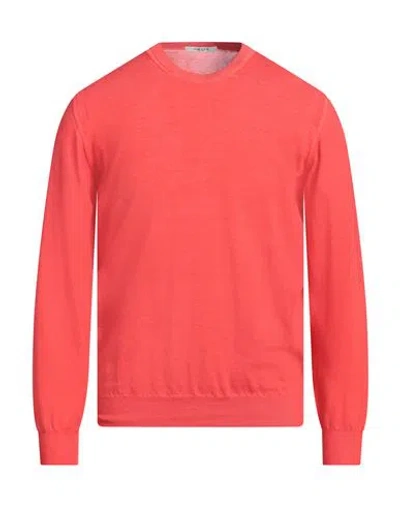 Kangra Cashmere Kangra Man Sweater Tomato Red Size 40 Cotton