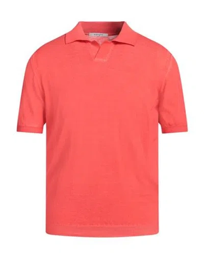 Kangra Cashmere Kangra Man Sweater Tomato Red Size 46 Cotton