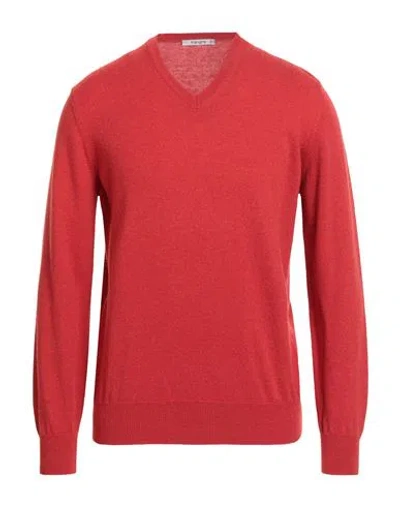 Kangra Cashmere Kangra Man Sweater Tomato Red Size 46 Wool