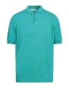 Kangra Cashmere Kangra Man Sweater Turquoise Size 44 Cotton In Blue