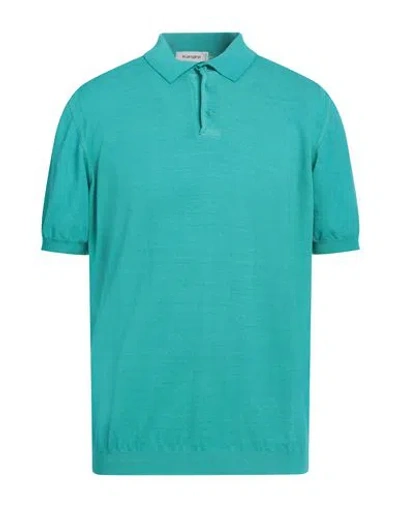 Kangra Cashmere Kangra Man Sweater Turquoise Size 44 Cotton In Blue