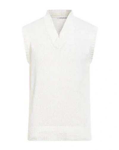 Kangra Cashmere Kangra Man Sweater White Size 40 Cotton, Polyester, Polyamide