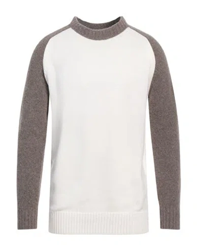 Kangra Cashmere Kangra Man Sweater White Size 40 Wool, Polyamide, Cashmere, Elastane
