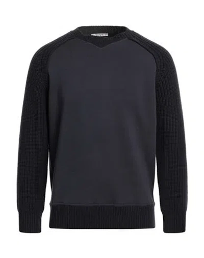 Kangra Cashmere Kangra Man Sweatshirt Navy Size 40 Merino Wool, Cotton In Navy Blue