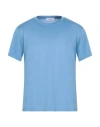 Kangra Cashmere Kangra Man T-shirt Azure Size 36 Cotton In Blue