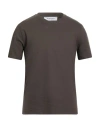 Kangra Cashmere Kangra Man T-shirt Dark Green Size 38 Cotton, Elastane In Brown