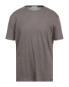Kangra Cashmere Kangra Man T-shirt Khaki Size 42 Linen In Beige