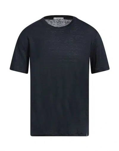 Kangra Cashmere Kangra Man T-shirt Midnight Blue Size 40 Linen In Blue