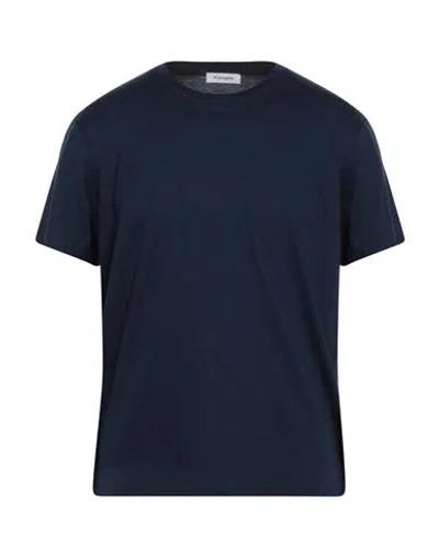 Kangra Cashmere Kangra Man T-shirt Midnight Blue Size 42 Cotton