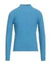 Kangra Cashmere Kangra Man Turtleneck Azure Size 40 Wool