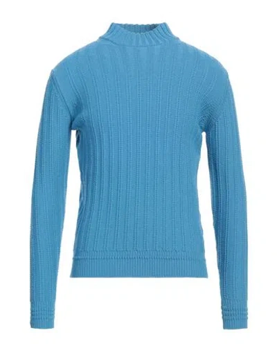 Kangra Cashmere Kangra Man Turtleneck Azure Size 40 Wool