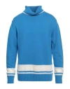 Kangra Cashmere Kangra Man Turtleneck Azure Size 42 Wool, Polyamide