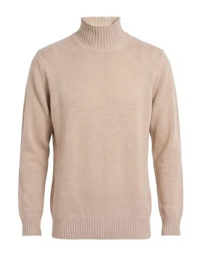Kangra Cashmere Kangra Man Turtleneck Beige Size 40 Wool In Neutral