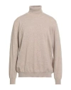Kangra Cashmere Kangra Man Turtleneck Beige Size 46 Cashmere In Nude