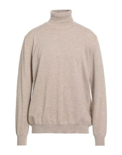 Kangra Cashmere Kangra Man Turtleneck Beige Size 46 Cashmere In Nude