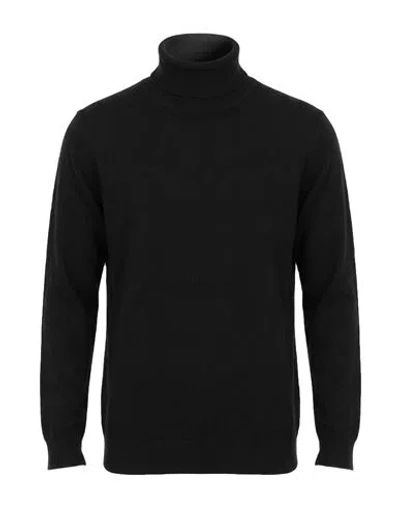 Kangra Cashmere Kangra Man Turtleneck Black Size 40 Wool, Cashmere