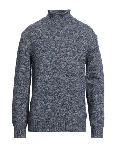 Kangra Cashmere Kangra Man Turtleneck Blue Size 44 Polyamide, Wool, Viscose, Alpaca Wool, Cashmere