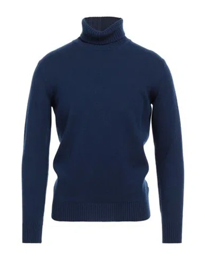 Kangra Cashmere Kangra Man Turtleneck Blue Size 46 Wool, Cashmere