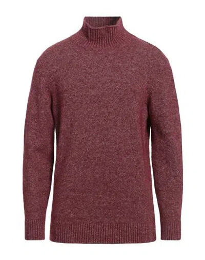 Kangra Cashmere Kangra Man Turtleneck Burgundy Size 42 Wool, Cotton, Alpaca Wool, Polyamide