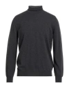 Kangra Cashmere Kangra Man Turtleneck Charcoal Size 44 Wool In Black