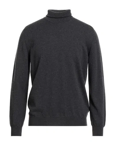 Kangra Cashmere Kangra Man Turtleneck Charcoal Size 44 Wool In Black