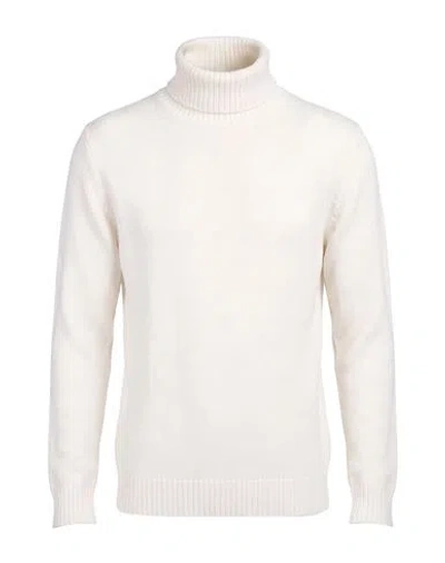 Kangra Cashmere Kangra Man Turtleneck Cream Size 42 Wool
